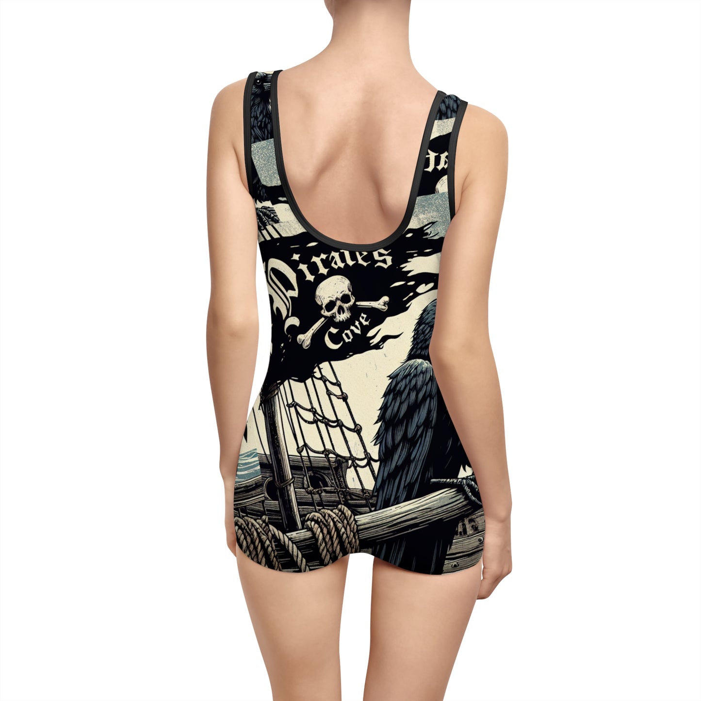 Pirates Cove One-Piece Swimsuit Retro Vintage Pirate Style
