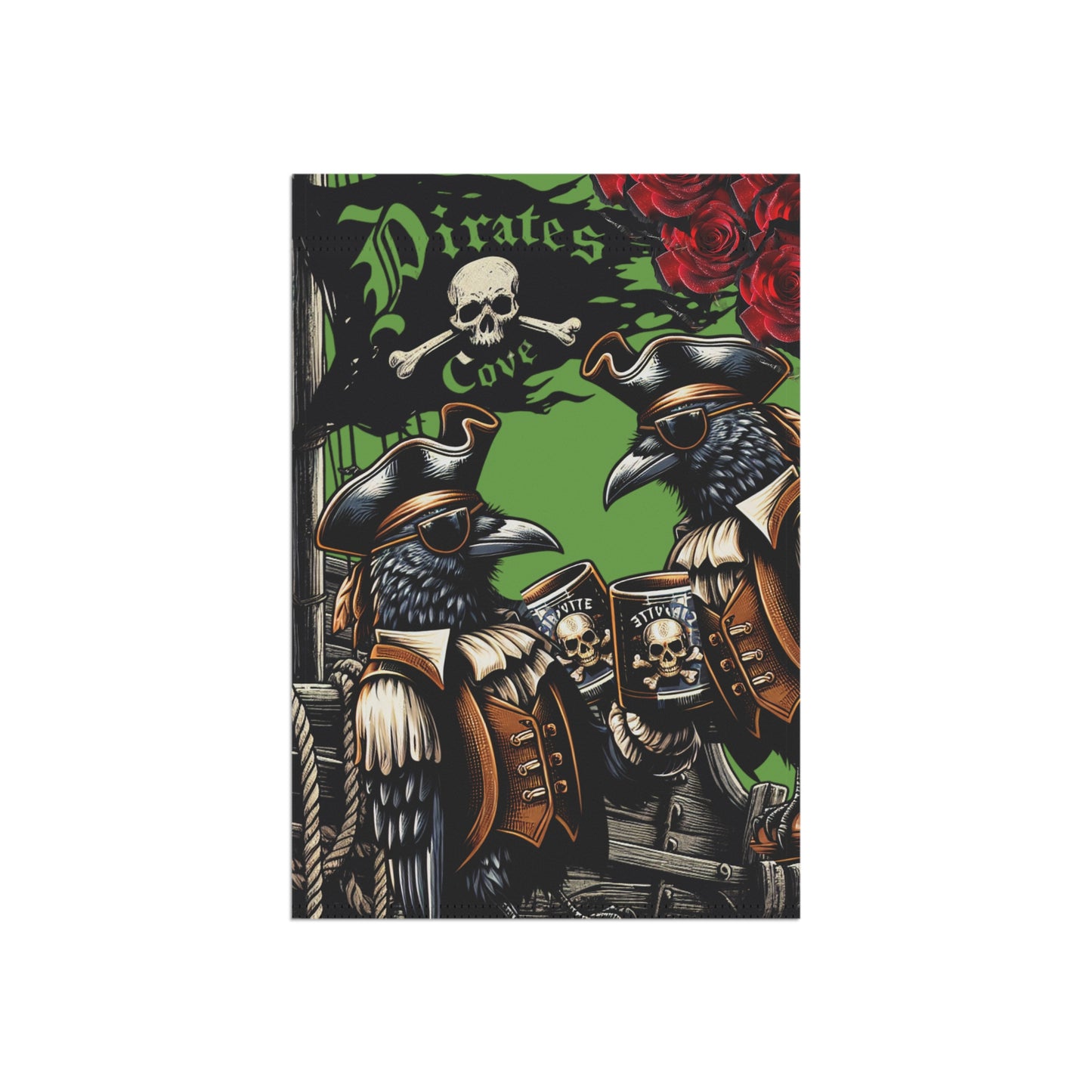 Pirate-Crow Themed Garden Banner, Charming Home Decor, Outdoor Flag for Garden Parties, Unique Gift for Pirate Lovers, Seasonal Yard Art