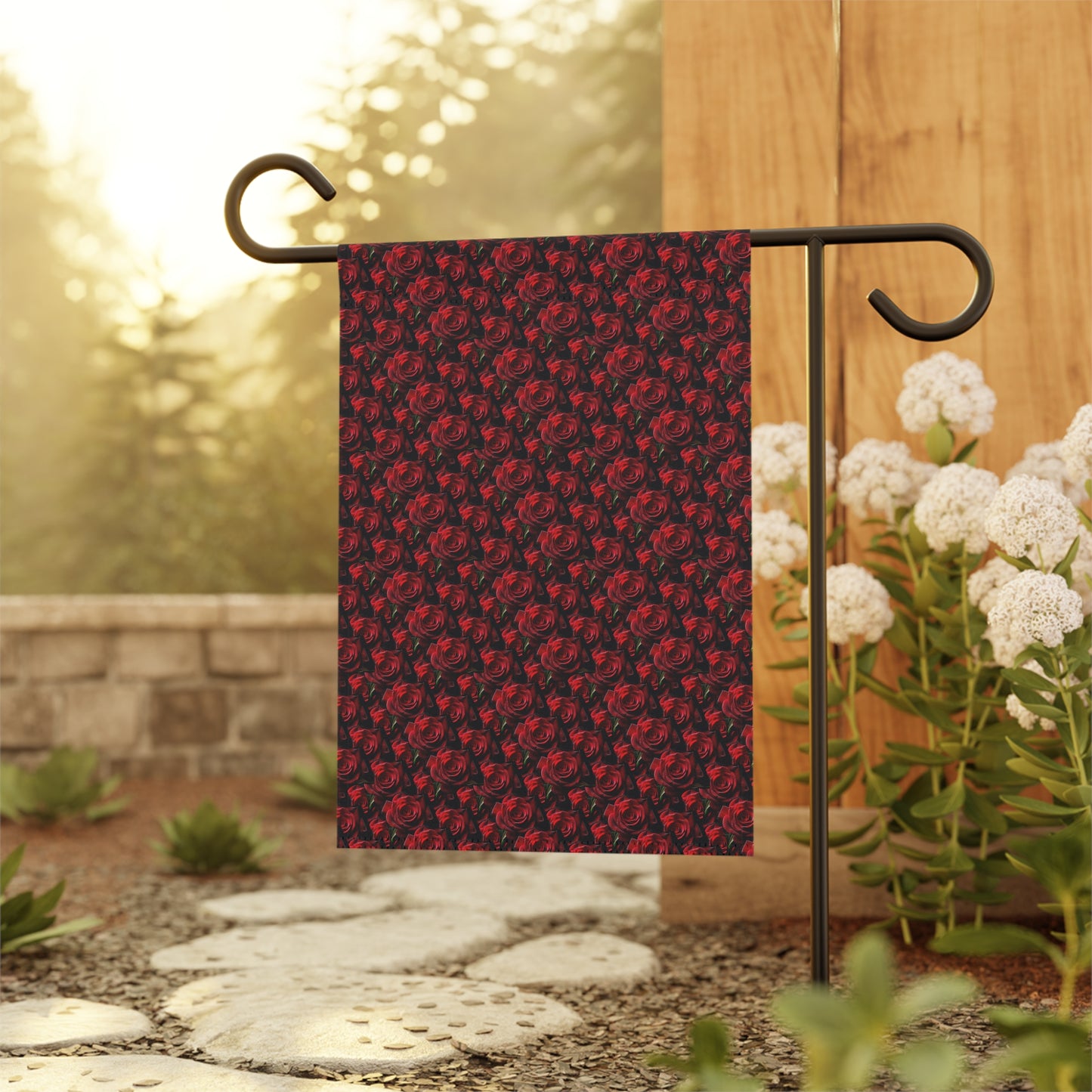Elegant Floral Garden Banner - Vibrant Red Roses Design