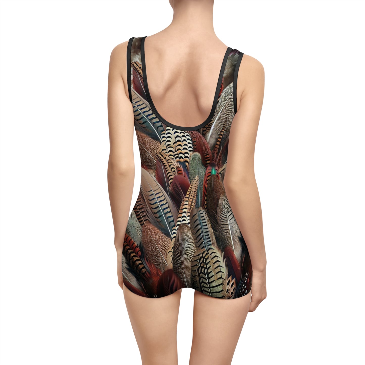 Pheasant Hunt One Piece Retro Vintage Swimsuit