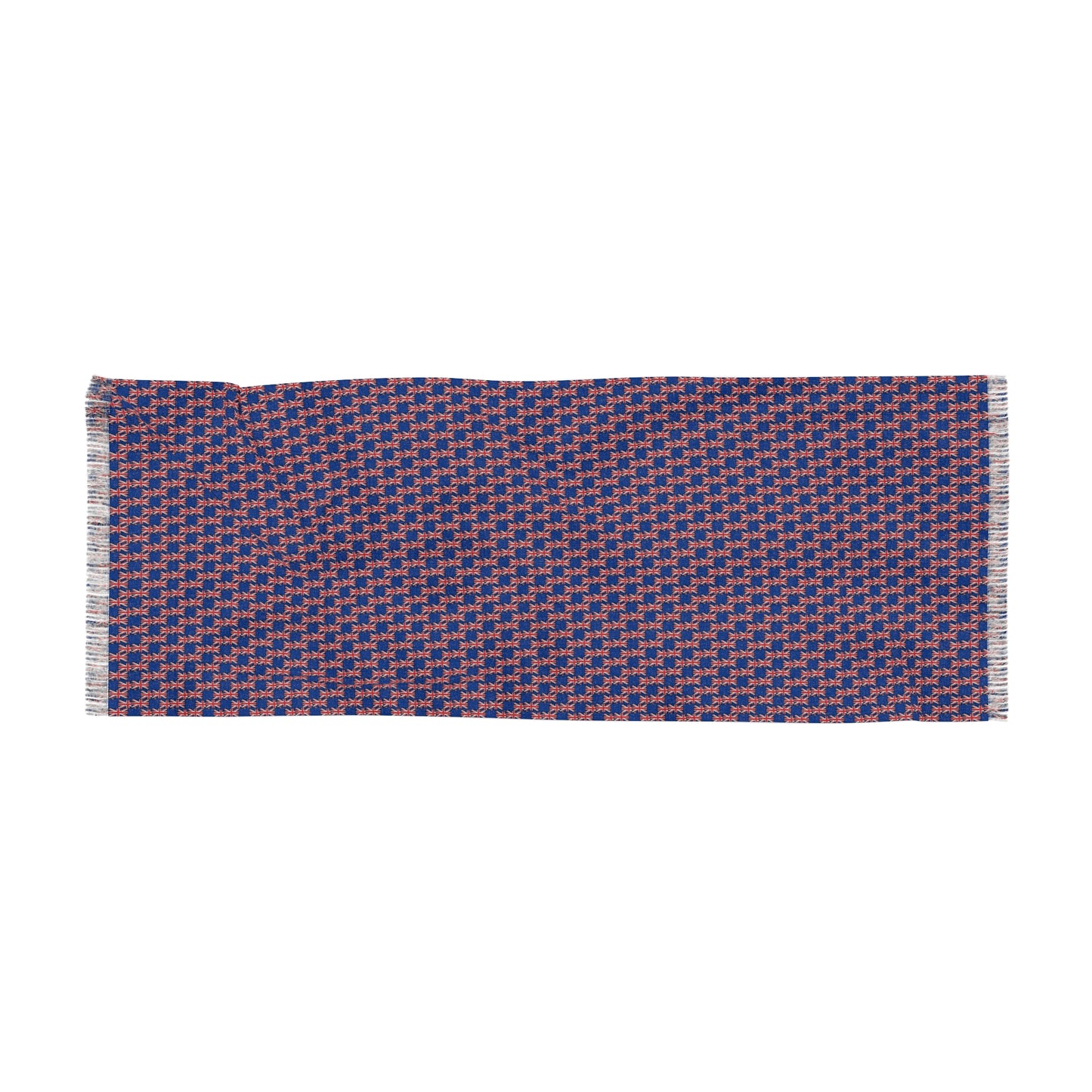 Union Jack Geometric Light Scarf Red Background— British Flag Pattern Fashion Scarf