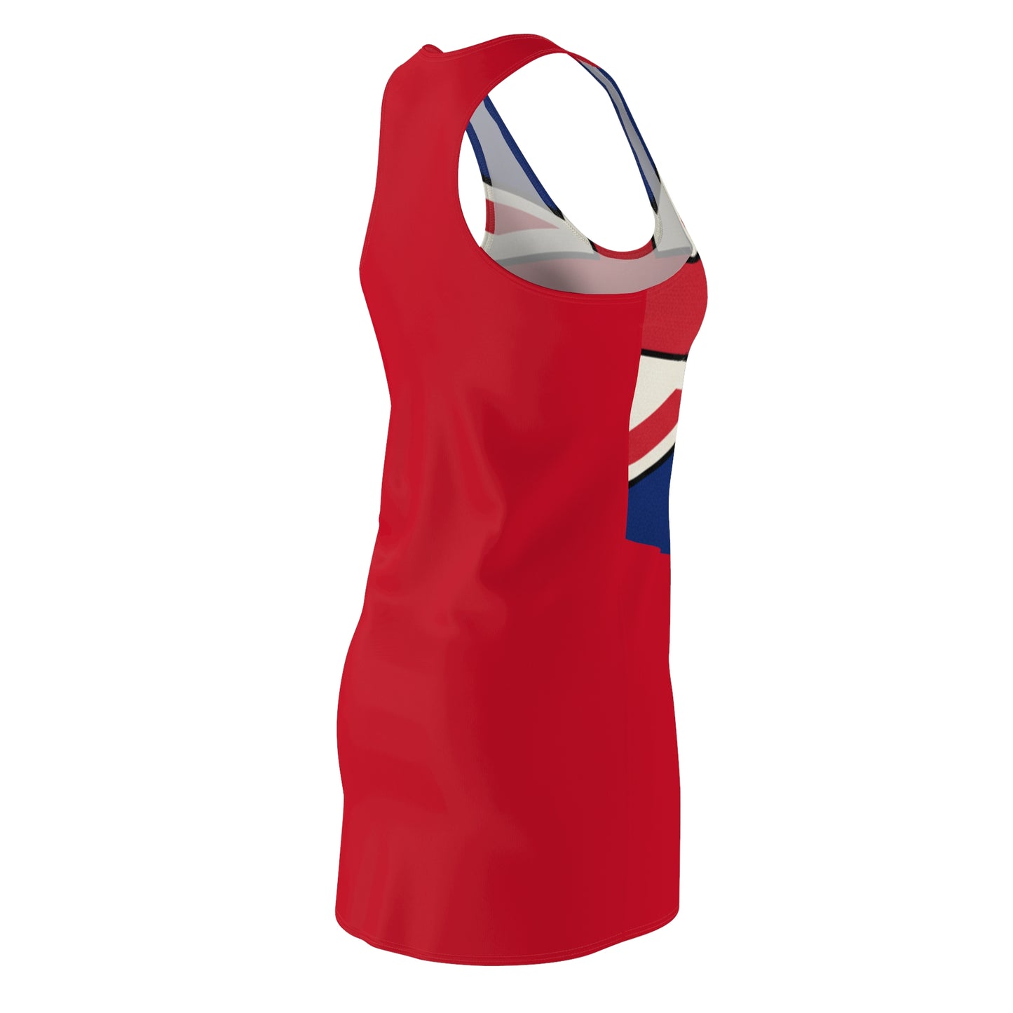 Play on the British Union Jack Design - Racerback Dress — Red Front Print