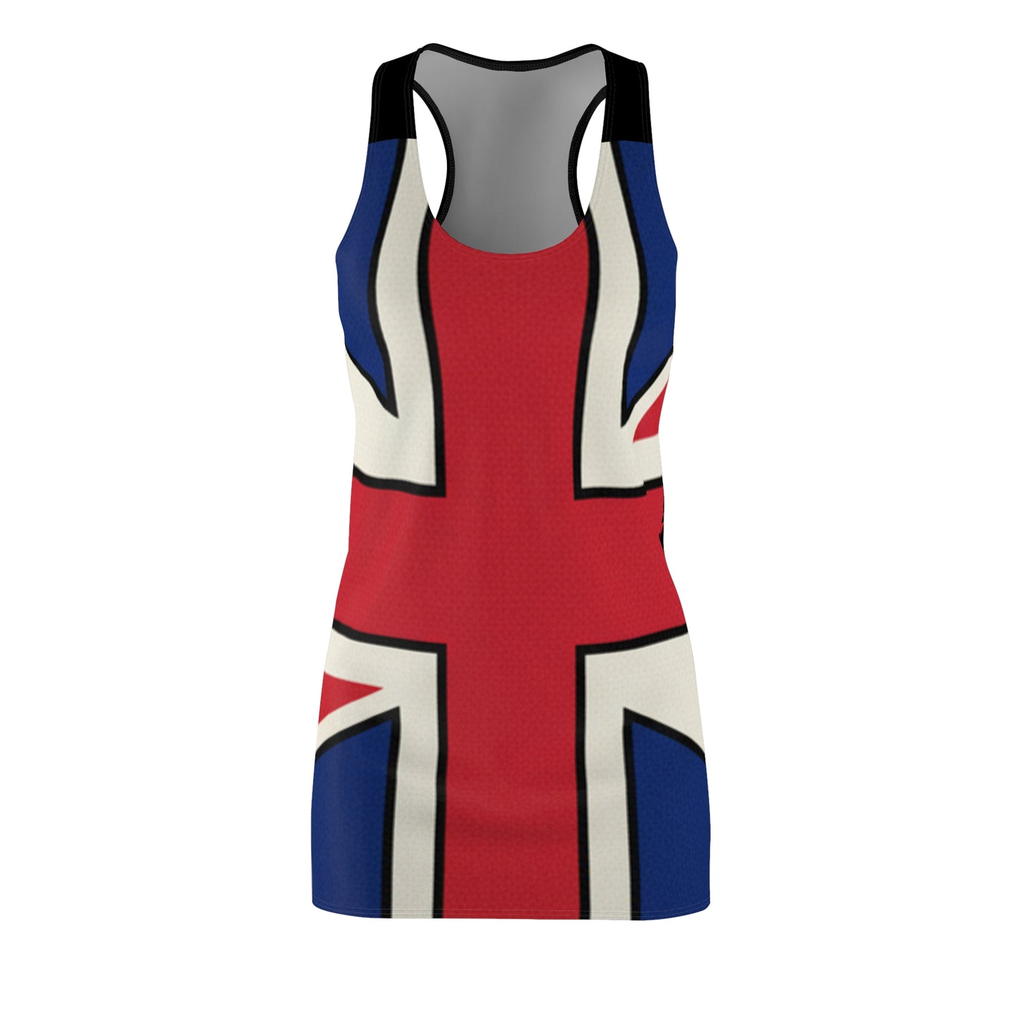 British Union Jack Black Racerback Dress — Front Print