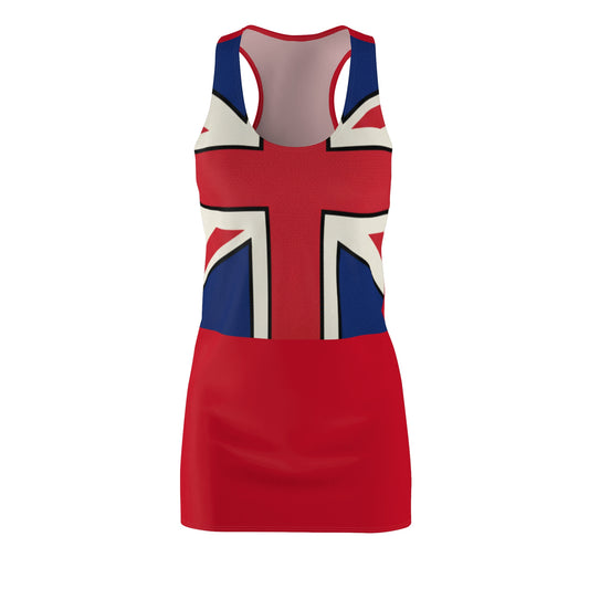 Play on the British Union Jack Design - Racerback Dress — Red Front Print