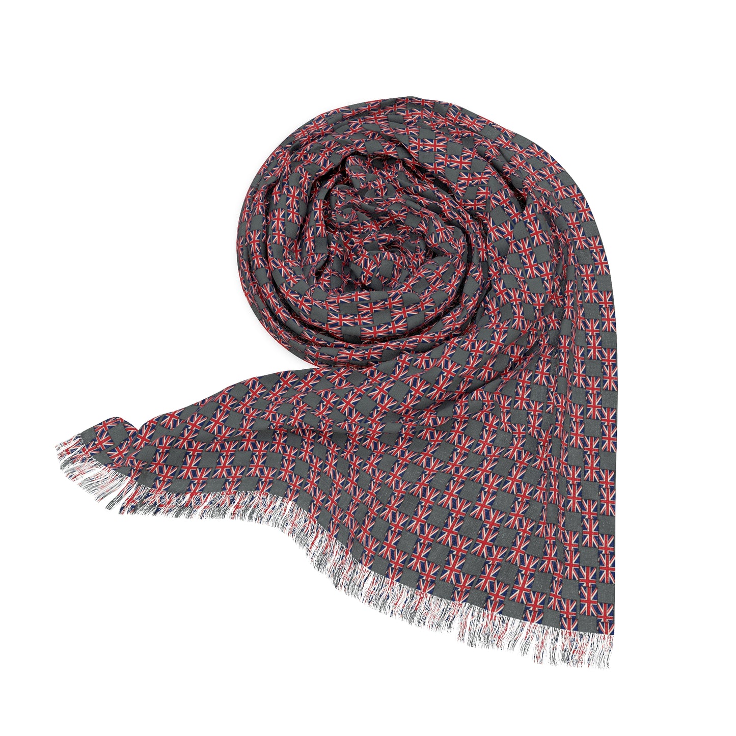 Union Jack Patterned Scarf Dark Gray