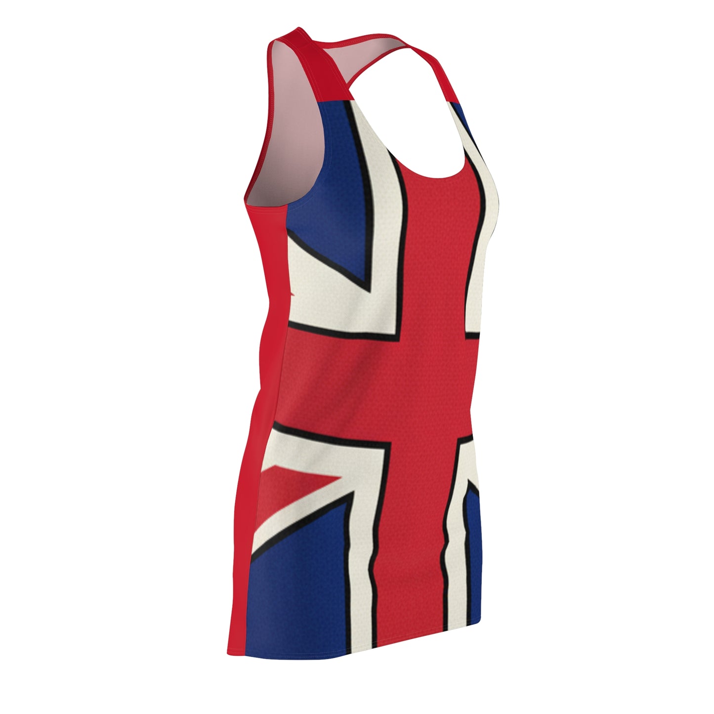 British Union Jack Racerback Dress — Red Flag All-Over Print