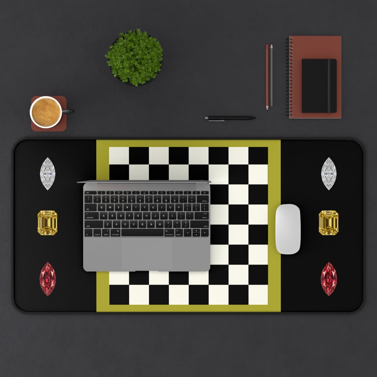 Jewels and Chess board/Deskmat/Mouse Pad 3 size options