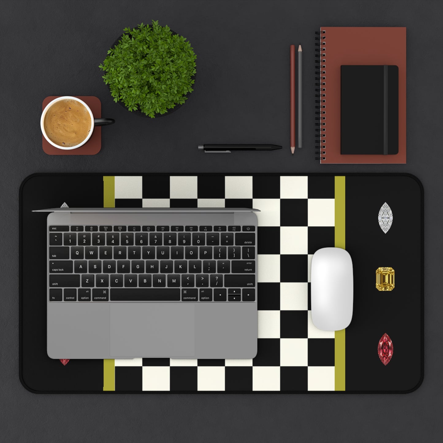 Jewels and Chess board/Deskmat/Mouse Pad 3 size options