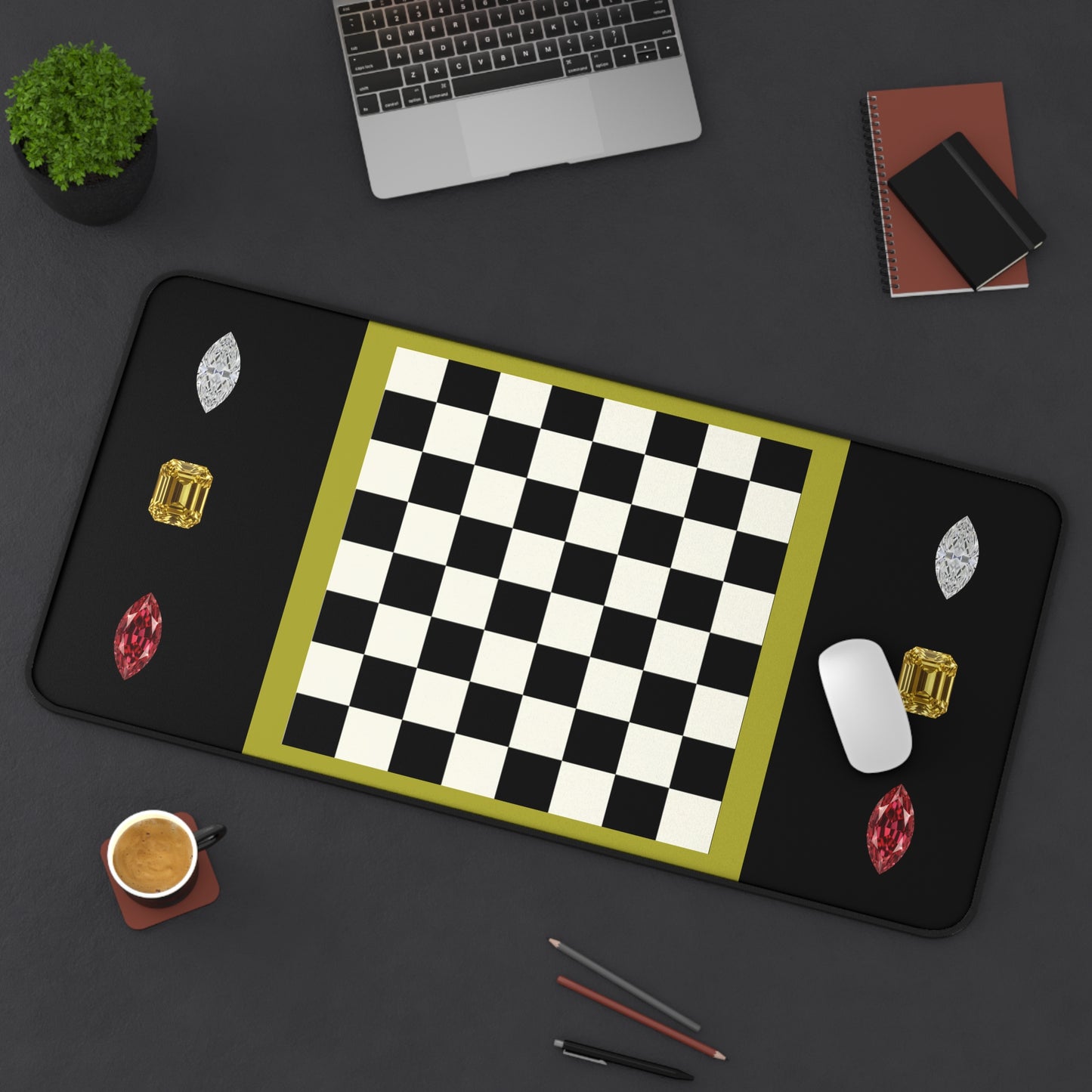 Jewels and Chess board/Deskmat/Mouse Pad 3 size options