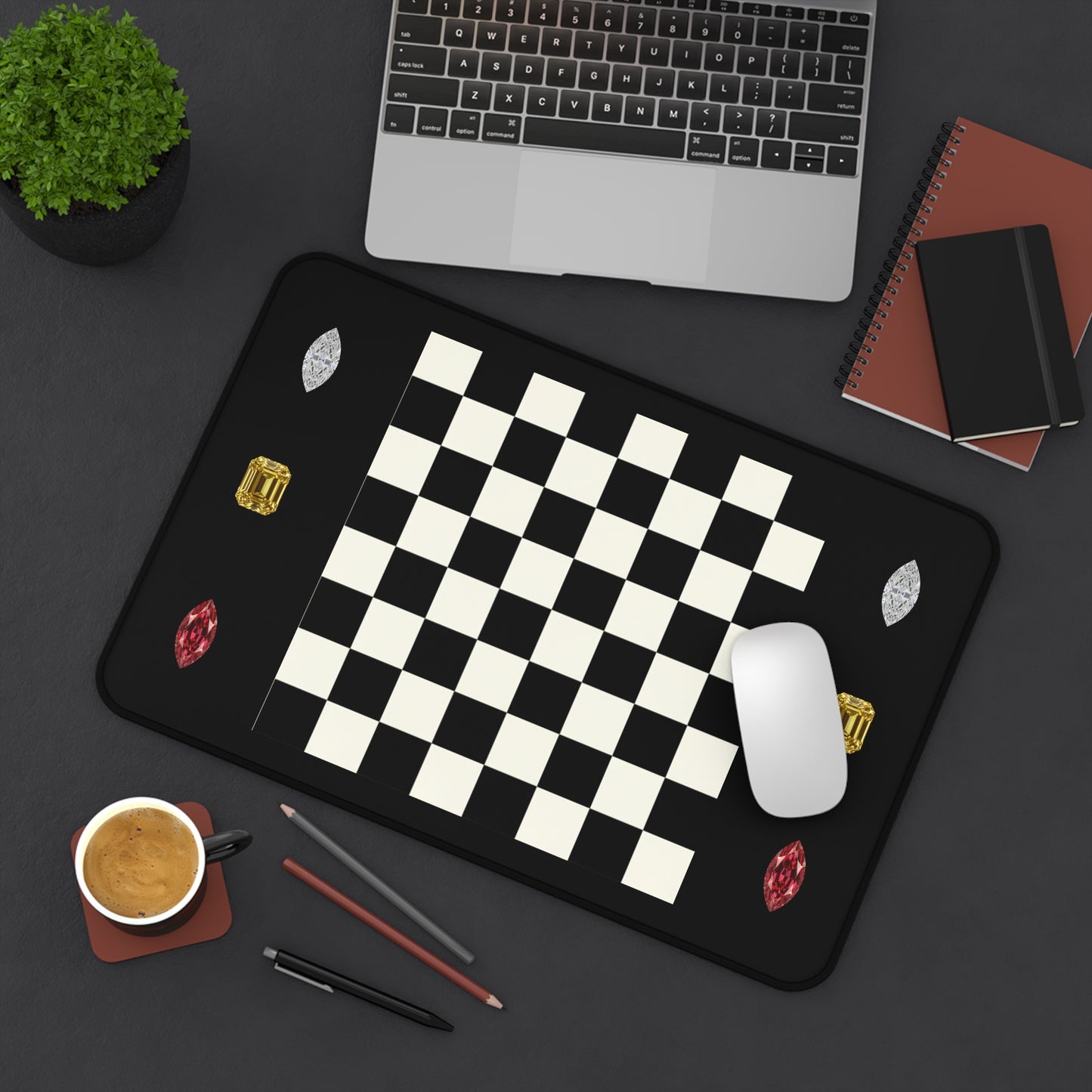 Jewels and Chess board/Deskmat/Mouse Pad 3 size options