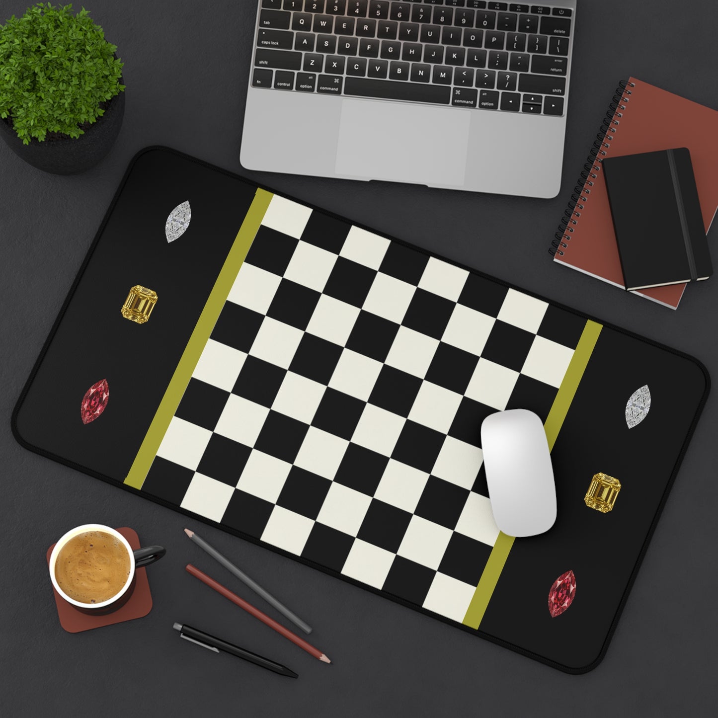 Jewels and Chess board/Deskmat/Mouse Pad 3 size options