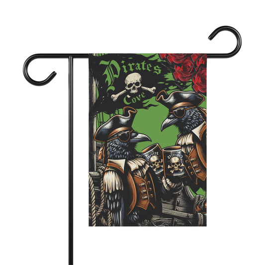 Pirate-Crow Themed Garden Banner, Charming Home Decor, Outdoor Flag for Garden Parties, Unique Gift for Pirate Lovers, Seasonal Yard Art