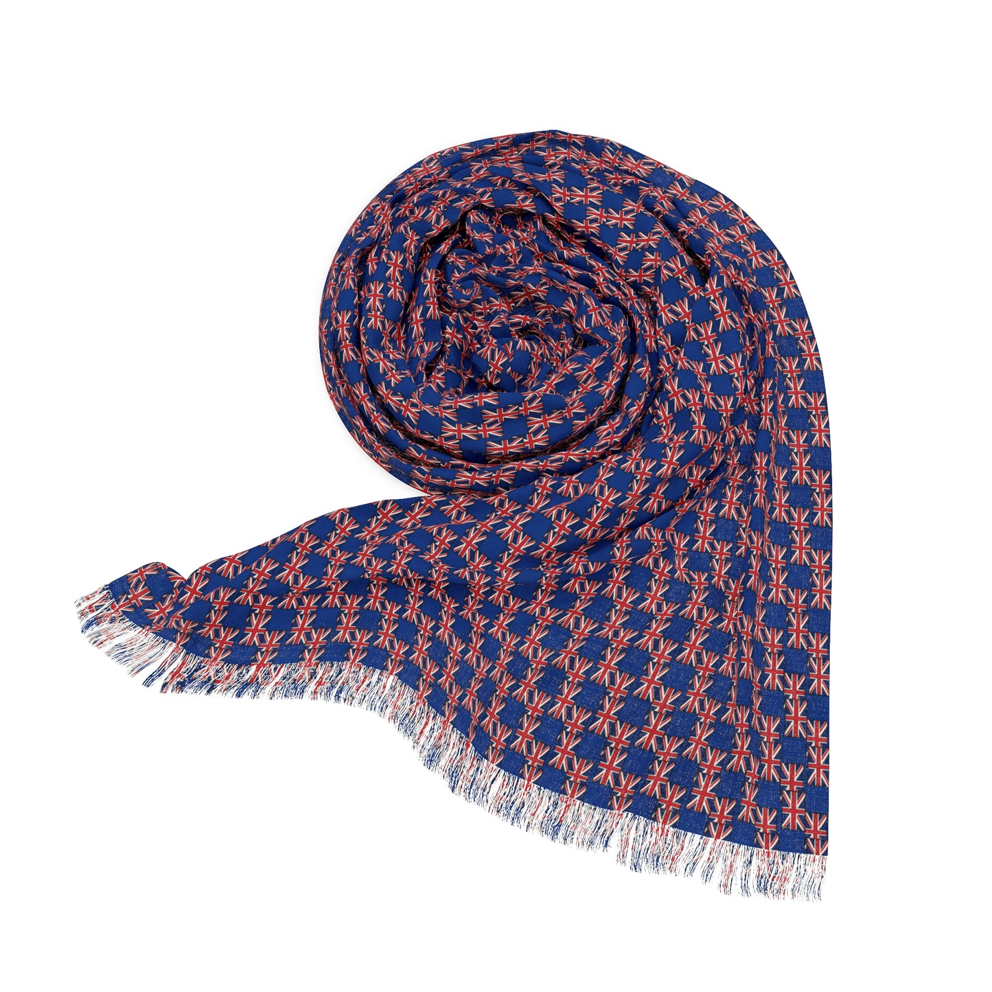 Union Jack Geometric Light Scarf Red Background— British Flag Pattern Fashion Scarf