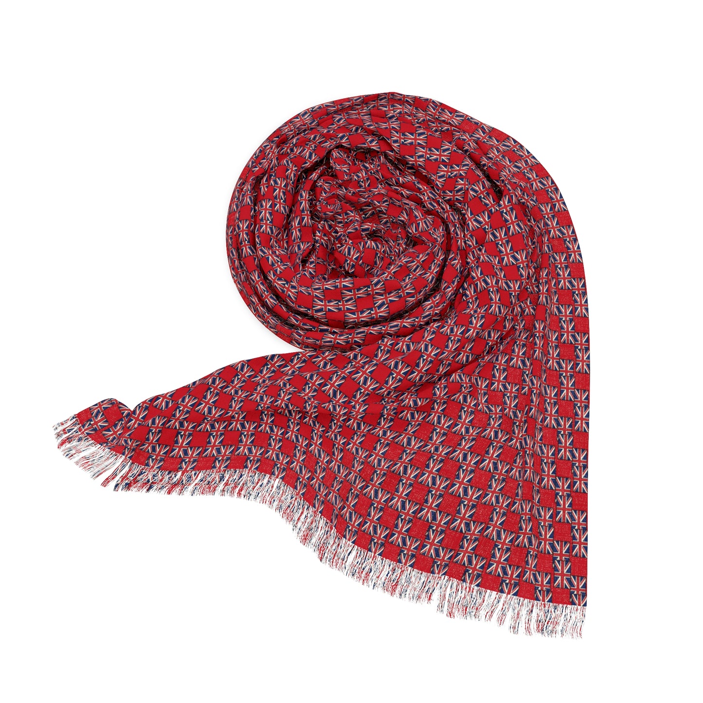 Union Jack Geometric Light Scarf — British Flag Pattern Fashion Scarf Red
