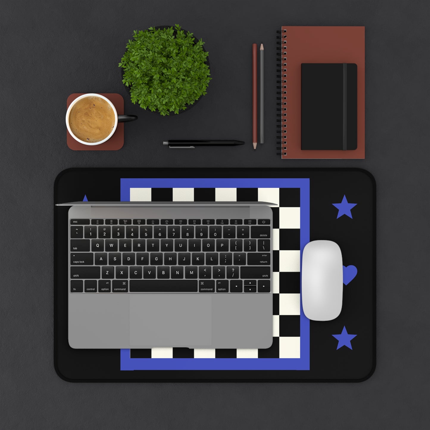 Chessboard/Deskmat/Mouse Pad Blue Trim 3 size options