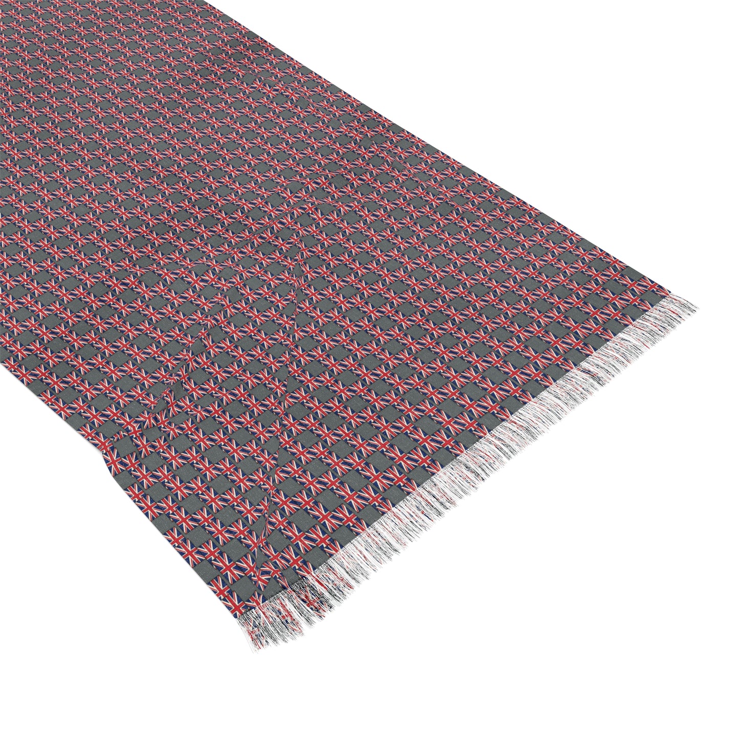Union Jack Patterned Scarf Dark Gray