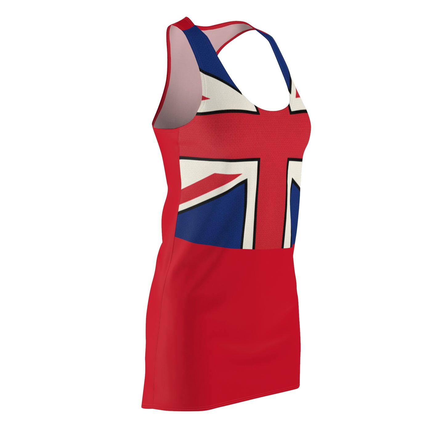 Play on the British Union Jack Design - Racerback Dress — Red Front Print