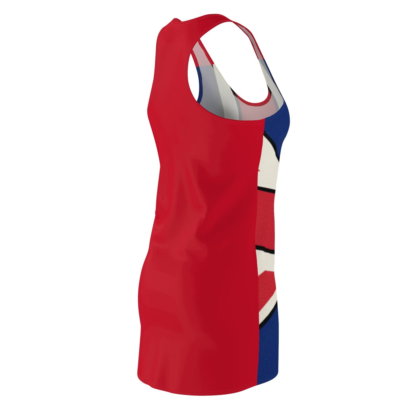 British Union Jack Racerback Dress — Red Flag All-Over Print